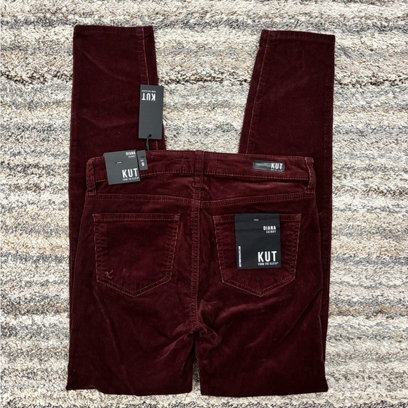 KUT From The Kloth Diana Skinny Corduroy Jeans In Currant Sz 0 NWT | KUT Jeans - - Picture 12 of 13